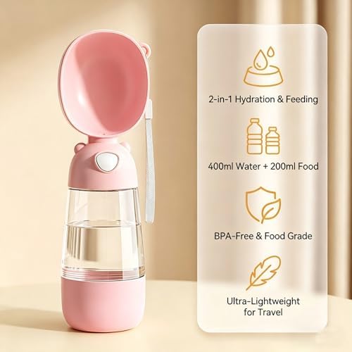 Portable Dog Water Bottle with Food Container and Filter for Outdoor - Image 2