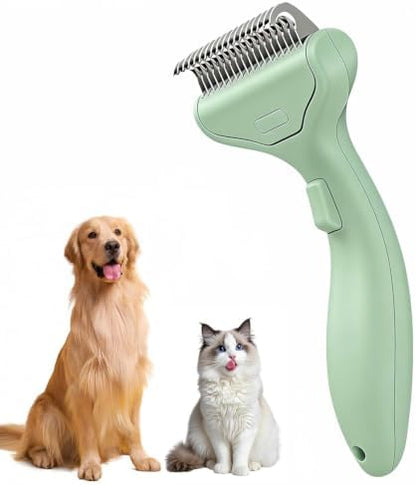 Undercoat Rake for Dogs & Cats, Self‑Clean Deshedding Brush, Dematting Comb by Unknown