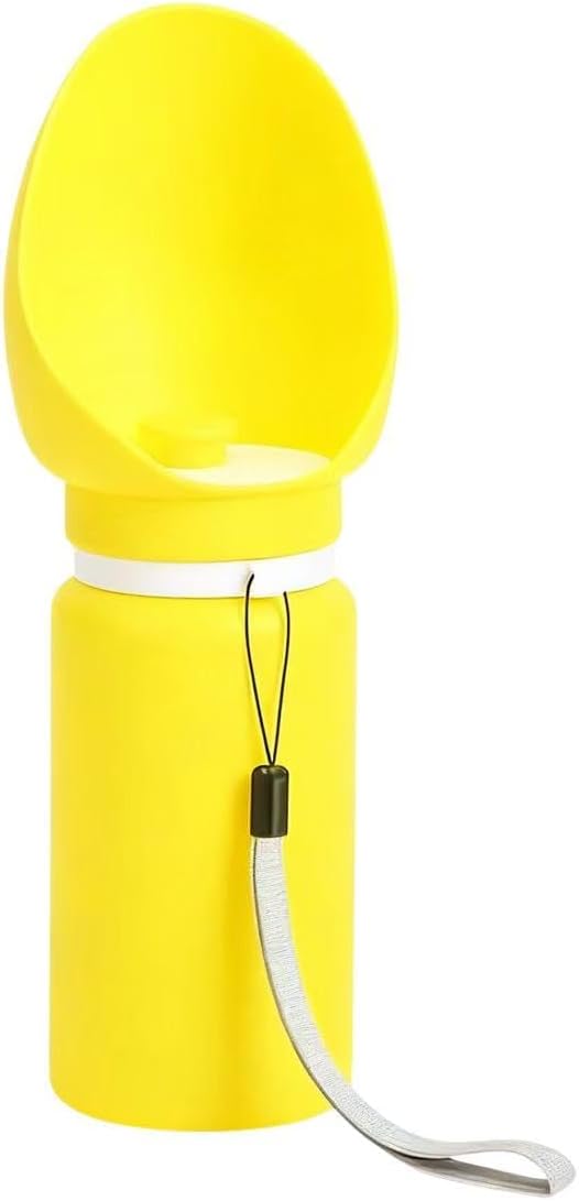 Foldable Dog Water Bottle, Leak Proof Portable Water Bottle for Pets Especially for Walking, Hiking and Outdoors -550ML (Yellow, 550ml)