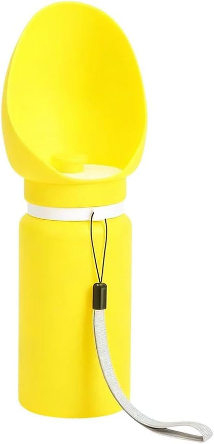 Foldable Dog Water Bottle, Leak Proof Portable Water Bottle for Pets Especially for Walking, Hiking and Outdoors -550ML (Yellow, 550ml)