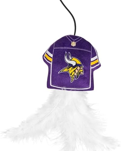 Pets First NFL Minnesota Vikings Team Jersey Wand with CAT NIP, Cat Toy Jersey Shaped Plush Teaser Toy for Cats & Kittens - Interactive Pet Toy for Play & Exercise - Image 4