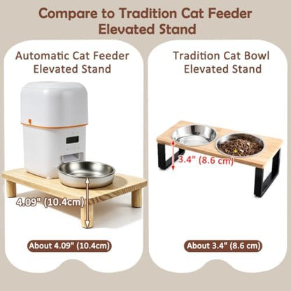 SZEE Cat Food Stand, Elevated Cat Feeder Stand for Automatic Feeder & Bowls - Image 5