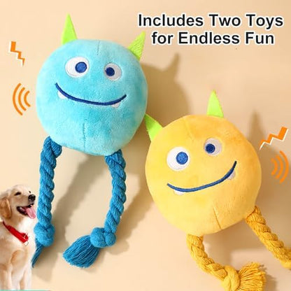 lilfrd 2 Pack Squeaky Rope Plush Dog Toys for Small Medium Puppies - Image 6