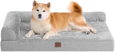 EHEYCIGA Memory Foam Dog Bed for Crate, Large Orthopedic Dog Bed, Grey by EHEYCIGA