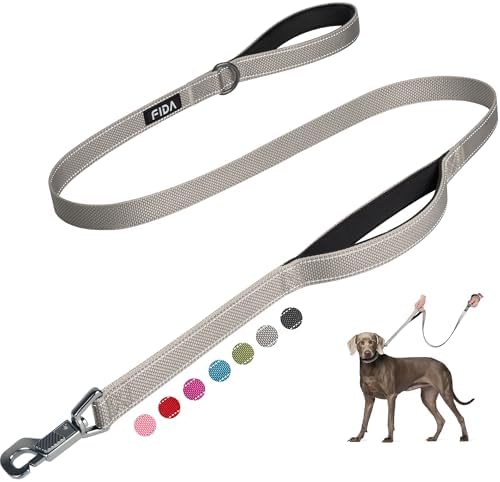 Fida Heavy Duty Dog Leash for Medium Large Dogs, 4 FT, Dual Padded Handles by Fida
