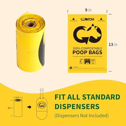 Certified Home Compostable Dog Poop Bags, 270 Extra Thick Bags (18 Rolls) - Image 2