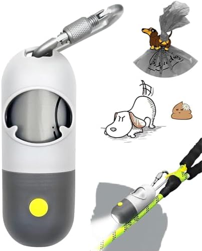 YUCHIYA Dog Poop Bag Holder Dispenser with LED Flashlight(Light Grey) by YUCHIYA