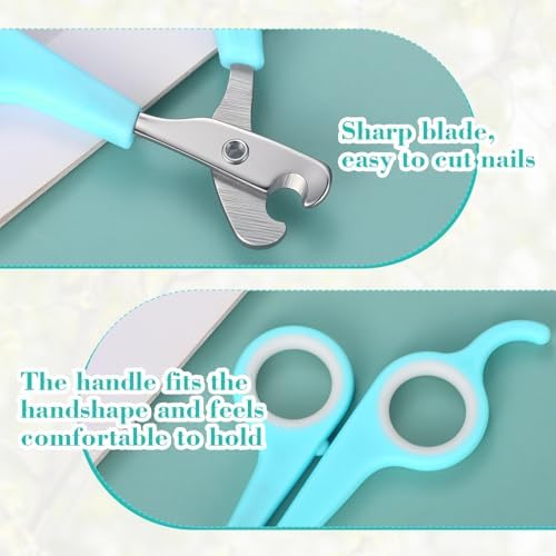 Lasnten 2 Pcs Bird Nail Grinder with Clipper Bird Nail Trimmer File Pet Grooming Tool for Parrot Budgerigars Parakeets Myna Conure Finches Lovebirds (Cyan Blue) - Image 3