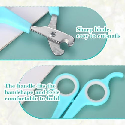 Lasnten 2 Pcs Bird Nail Grinder with Clipper Bird Nail Trimmer File Pet Grooming Tool for Parrot Budgerigars Parakeets Myna Conure Finches Lovebirds (Cyan Blue) - Image 3