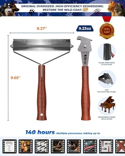 Max Undercoat Rake for Dogs & Cats, Dog Brush for Shedding, Dematting Comb - Image 7