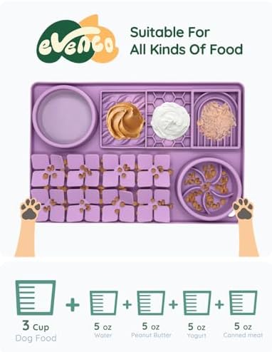 Slow Feeder Bowl, Silicone Lick Mat with Suction Cups for Dog Cat, Snuffle Mat for Pet Smell Training, Puzzle Toys for Bored Puppy, Interactive Sniff Mat for Slow Eating and Keep Busy, Purple - Image 5