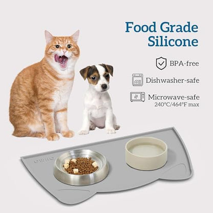 OHMO Cat Food Mat, Silicone Pet Feeding Mat, 20x12, Ash Light Grey - Image 4