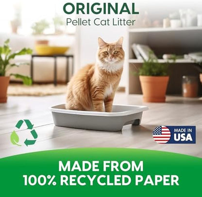 Fresh News Recycled Paper Original Pellet Cat Litter, 12 Pound, Non-Clumping, Unscented, Made in USA (Pack of 3) - Image 3