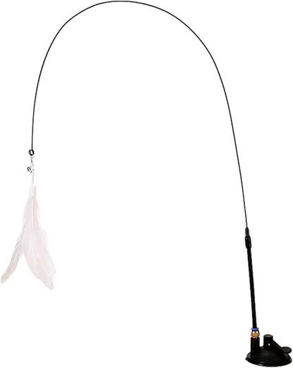 Cat Wand Toy - Flexible Feather Teaser Stick, Detachable Cat Play Wand | Interactive Cat Toy with Suction Cup, Easy-to-Install Cat Exercise Stick Toy, Cat Entertainment Wand for Exercise and Fun