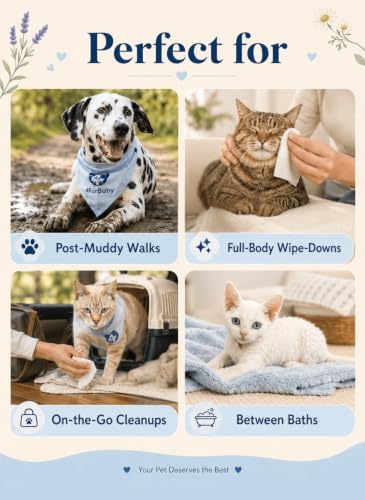 8" x 8" Pet Wipes for Dogs & Cats, 200 Count (2 x 100 Packs) - Image 3