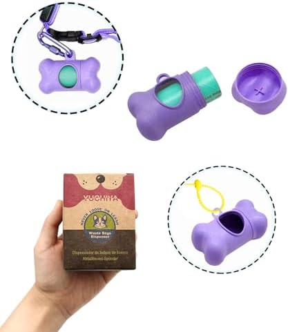 Dog Poop Pickup Bags Holder Dispenser with Standard-Sized Leak-Proof Scented Doggy Waste Bags and Carabiner Hook and Loop Fastener Never Loose on Leash Lead Again (2 Holder 30 Bags, Purple) - Image 3