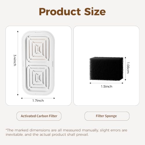 Cat Water Fountain Replacement Filter, 8 Plastic Filters + 8 Sponges - Image 3