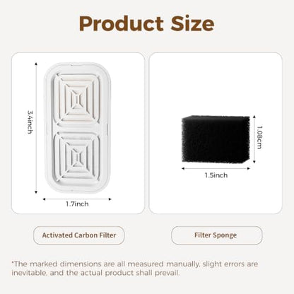 Cat Water Fountain Replacement Filter, 8 Plastic Filters + 8 Sponges - Image 3
