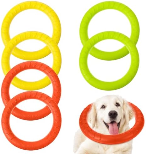 6 Pack Dog Toy Dog Training Ring for Outdoor Aggressive Durable Pet Chewers Fetch Toys Disc Floating Puppy Ring for Large Medium Puppy Training and Teeth Cleaning (7.17 Inch) by Unknown