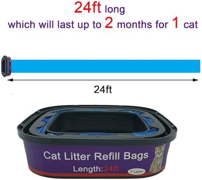 8 Pack Cat Litter Refill Bags Cartridge Compatible with Genie Cat Litter Standard and Plus Pails - Image 2
