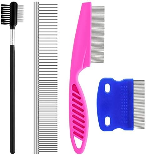 GUBCUB Pets Grooming Comb Kit for Small Dogs Puppies For Tear Stain Remover, 2-in-1 with Round Teeth to Remove Knots Crust Mucus by GUBCUB