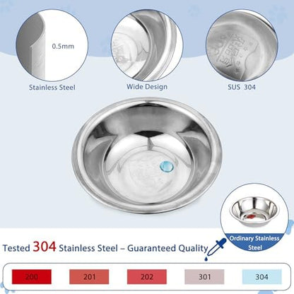 ZUFECY 2-Pack Cat Bowl Combo Set,7.1'' Stainless Steel Flat Plate & Deep Bowl, Dual-Purpose for Dry/Wet Food & Water Feeding​ - Image 7