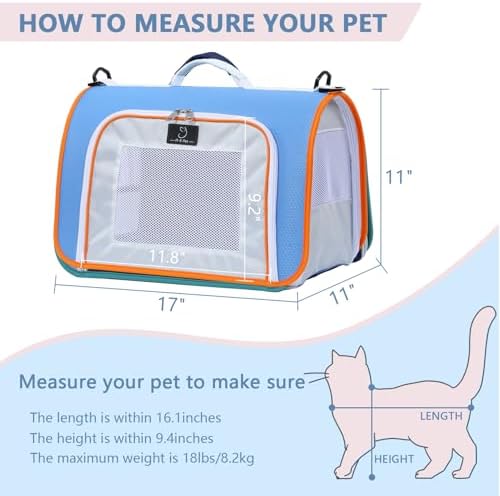 A 4 Pet Cat Carrier, Airline Approved, EVA Soft-Sided, Anti-Collapse - Image 2