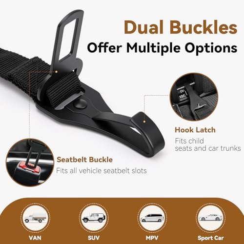 Universal Dog Seat Belt for Car, Dog Car Seatbelt, Black - Image 2