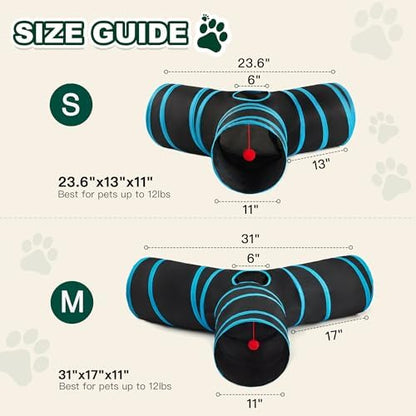 Love's cabin Cat Tunnel for Indoor Cats, 3-Way Collapsible Play Tunnel - Image 2