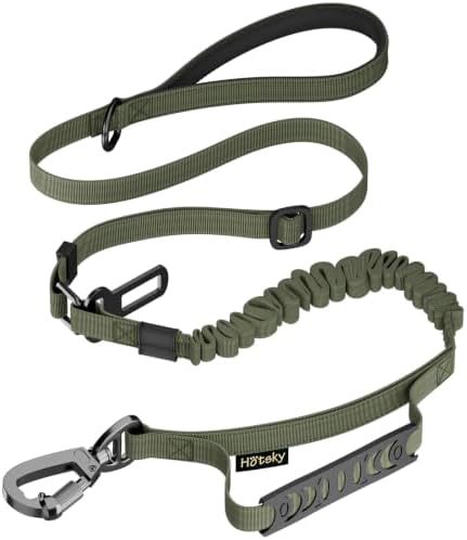 Hotsky Tactical Bungee Shock Absorbing No Pull Dog Leash,Army Green,4-6FT by Hotsky