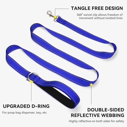 Joytale Reflective Dog Leash for Small Dogs, 5 FT x 3/4", Navy Blue - Image 5