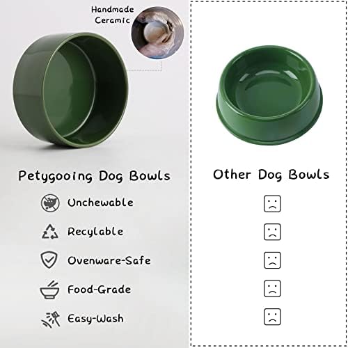 Petygooing 28 OZ Elevated/Raised Ceramic Dog Bowl for Small and Medium Breeds, Dog Food Water Dish with Stand,Pet Feeding Bowl Anti Slip Rubber for Small and Medium Dogs (3.6 Cups) Rust Green - Image 5