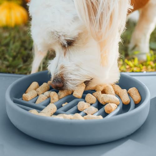 Slow Feeder Dog Bowl - Silicone Dog Bowl, Small, 6" x 1.25" - Ocean - Image 5