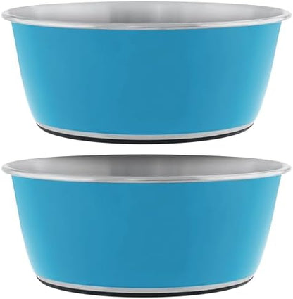Master Pet Supply Stainless Steel Dog Bowls Set of 2 - True Blue, 128 Oz by MasterPetSupply