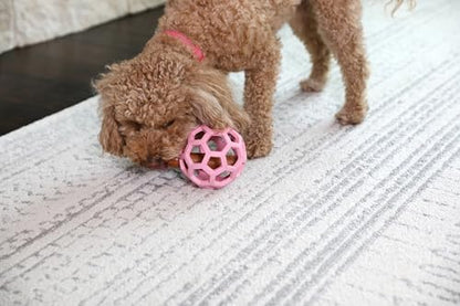 JW Pet HOL-ee Roller Dog Puzzle Ball, Medium 4.5in, Natural Rubber, Pink - Image 4