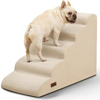 Aodisman Dog Stairs for High Bed,5-Step Pet Ramp for Small Dogs and Cats by AODISMAN