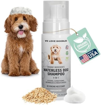 Waterless Dog Shampoo, No-Rinse Foam, Dry Shampoo for Dogs, Unscented 7.1OZ by WeLoveDoodles
