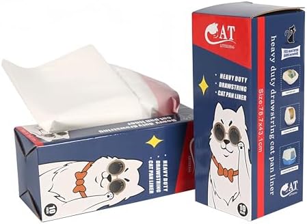 Cat Litter Box Liners, 20 Count Litter Box Liners Jumbo, Drawstring, Scratch Resistant, Size: 36 * 19 inch (20 Count, Unscented) by Unknown