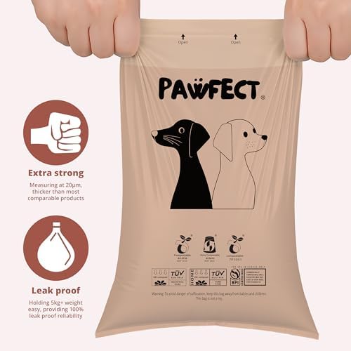 Pawfect Dog Poop Bags Rolls – Biodegradable Poop Bags, Compostable Dog Waste Bags, BPI Certified Pet Waste Bags, Unscented, Large, Puppy Poo, Earth Friendly, Bolsas Para Perros Popo (480 Counts) - Image 5
