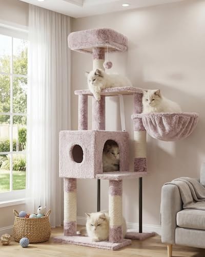 Heybly Cat Tree with Toy, 49.2 inch Cat Tower for Indoor Cats HCT200SMU by HEYBLY