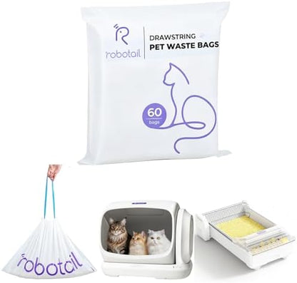 Self Cleaning Litter Box Accessories - Liners for Robotail-C32/C42&UBPET-C31/C41&Meowant-SC01/SC02/SC03/SC09 Self Cleaning Cat Litter Box, 60 PCS by EZSKUUP