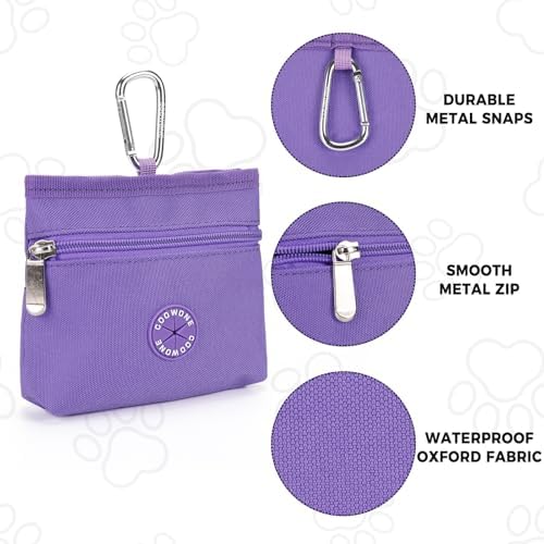 Dog Treat Pouch with Pet Training Clicker, Detachable Dog Puppy Training Treat Bag, 900D Oxford Cloth Magnetic Closure Small Dog Walking Bag for Travel or Outdoor Use (Purple) - Image 3