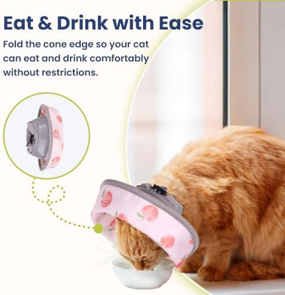 PawsPik Adjustable Soft Recovery Cone for Dogs & Cats, Small, Peach - Image 5