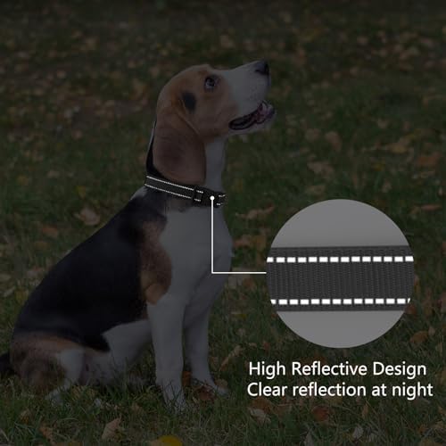 Reflective Dog Collar, Adjustable Nylon for Large Dogs,Black - Image 5