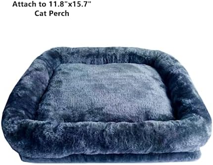 SHENGOCASE Cat Tree Tower Accessories Replacement Parts Top Cushion Bed Cover for Cat Perch with Elastic Band (11.8" x 15.7", Grey) - Image 2