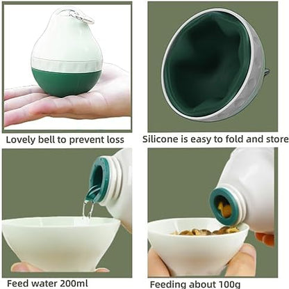 Dog Travel Water Bottle Detachable Bowl Leak Proof Portable ，Silicone Bottle Body，Collapsible and Suitable for Small Pets for Outdoor Walking, Hiking, Travel (Green2, 200ml2) - Image 5