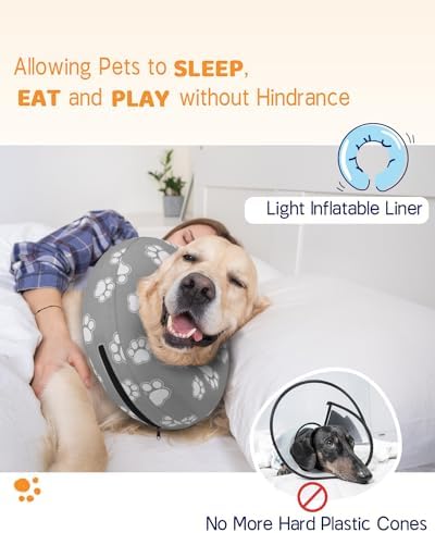 Supet Inflatable Dog Cone Collar Alternative After Surgery, Dog Neck Donut Collar Recovery E Collar for Neuter, Soft Pet Cone for Small Medium Large Dogs - Image 3