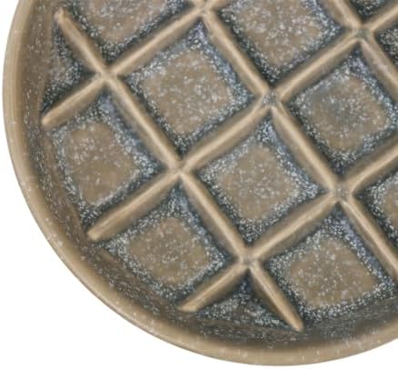 Ceramic Slow Feeder Bowls 6 Inch Shallow Whisker Friendly Food Bowls Grid Dishes Pet Plates for Cats and Puppies, Dishwasher Safe (Grey) - Image 4