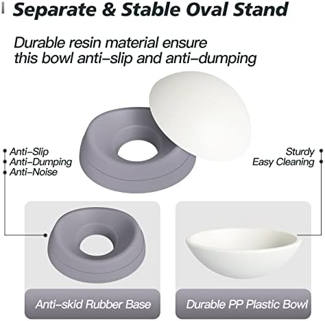 Ravitat 4Pcs Elevated Cat Food Bowl - Adjustable, Anti-Slip & Anti-Noise, Protects Pet's Spine, Thickened Plastic, 17 Oz - Image 5