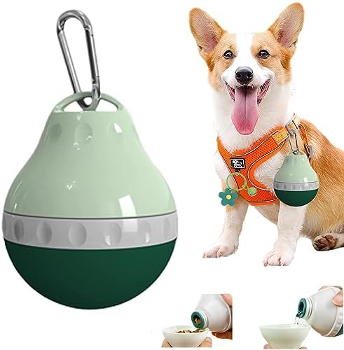 Dog Travel Water Bottle Detachable Bowl Leak Proof Portable ，Silicone Bottle Body，Collapsible and Suitable for Small Pets for Outdoor Walking, Hiking, Travel (Green2, 200ml2) by Unknown